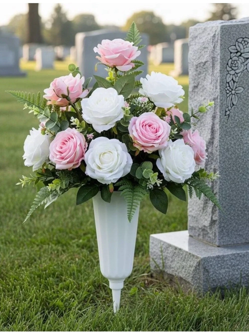 Sympathy Flower Vase Funeral Celebration Of Life Stakes Pack2 NEW Final Sale
